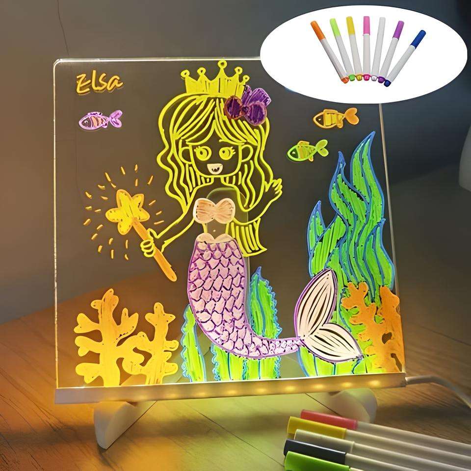 Lumea™ - Tablette de dessin LED magique avec 7 stylos lumineux