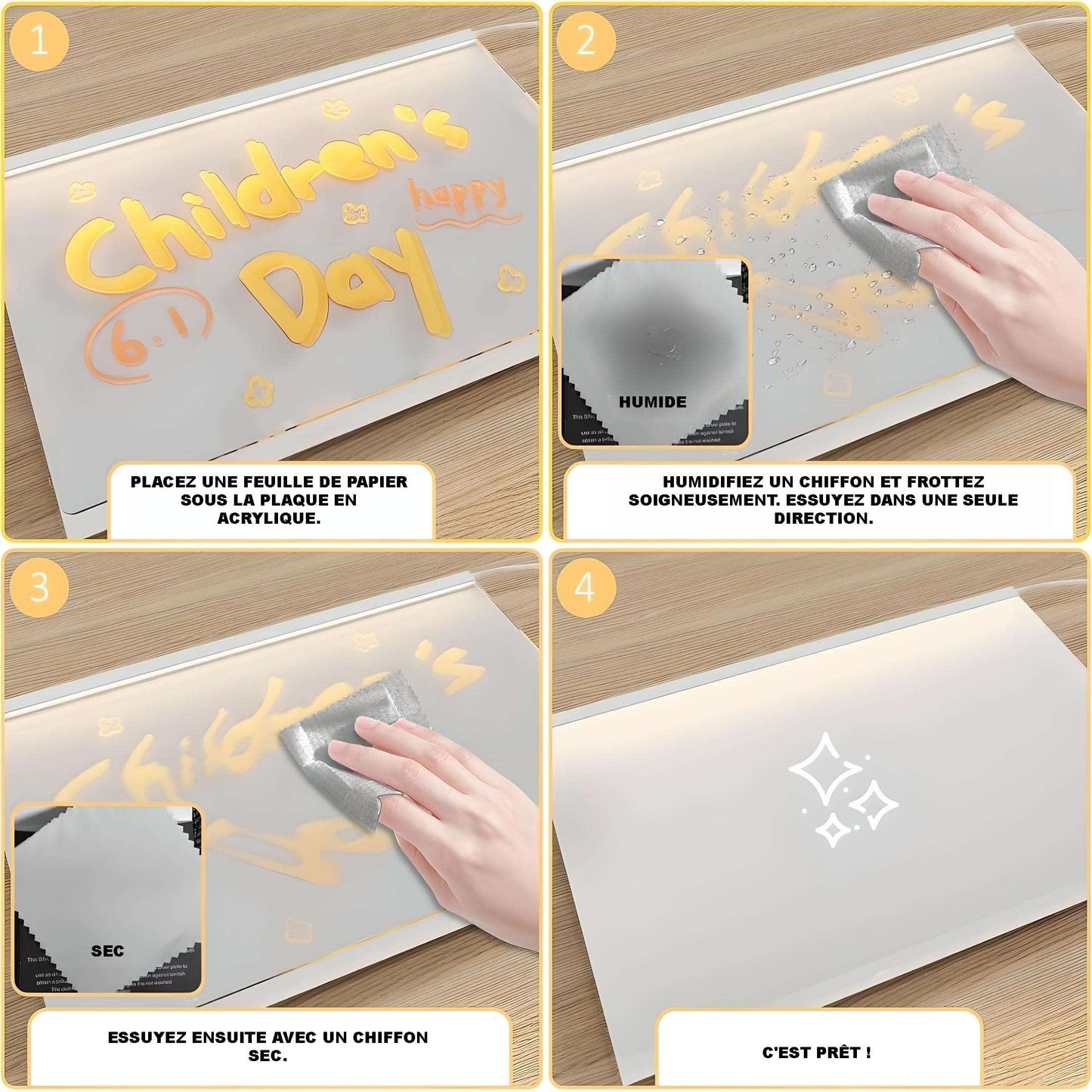 Lumea™ - Tablette de dessin LED magique avec 7 stylos lumineux