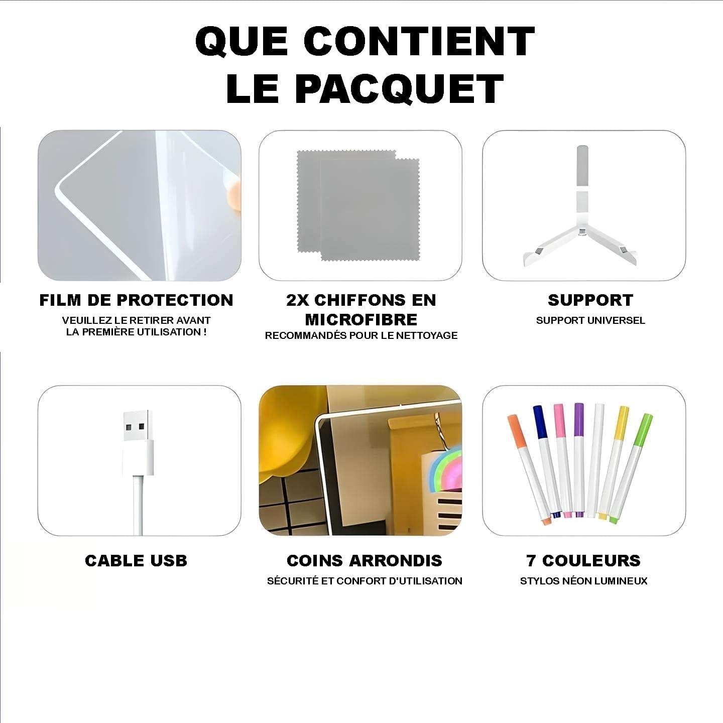 Lumea™ - Tablette de dessin LED magique avec 7 stylos lumineux